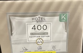 Hotel Signature Egyptian  Cotton King  Sheet Set 6 piece 400 tc Tan - £35.03 GBP
