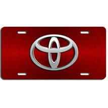 Toyota auto vehicle art aluminum license plate car truck SUV red swirl tag  - £13.14 GBP
