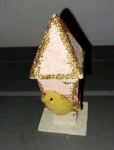 Putz Paper Bird House Vintage Made in Japan Glitter 4&quot; - $521.91 MXN