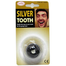 4 SILVER JOKE TOOTH funny joke gag crazy teeth costume - $9.55