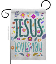 Jesus Loves You Garden Flag Faith 13 X18.5 Double-Sided House Banner - $19.97
