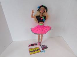 MATTEL 1989 Star Dance Club Barbie Doll Black Crop Top Skirt Earrings more - $16.78