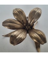 Vintage Mid Century Modern Brass Lily Flower Ashtray With 5 Removable Pe... - $216.81