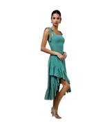 NWT Lulus Tamryn Dark Sage Asymmetrical Ruffled Midi Dress Size XL - $58.38 CAD