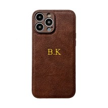 Leather Personalised Phone Case For iPhone 11 12 13 14 Pro Max Customized Name I - £5.84 GBP