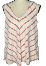 Women’s Cynthia Rowley Red And White Stripped Chiffon Tank Size Small - £9.03 GBP