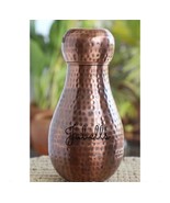 Pure Copper Antique Dark Matka Hammered Design Bedroom Water Bottle with... - $1,138.18 MXN