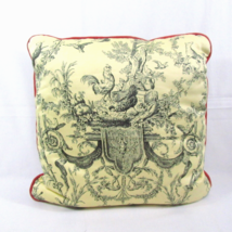 Ashford House Old World Toile Rooster Black Reversible 16-inch Square Pillow - £43.43 GBP