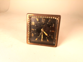 Vintage German Glamor Alarm Clock, Rhinestone Case,1950s, Running - $24.94