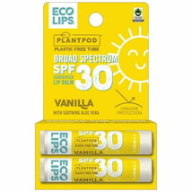 Eco Lips SPF 30 Broad Spectrum Vanilla Sunscreen Lip Balm 2 pack - $9.99