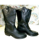 Black Leather Fur lined Jessie Boots Kate Preston Womens Size 7M - £56.08 GBP