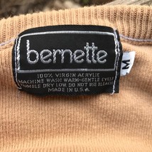 Vintage Bernette V Neck Sweater Tan Long Sleeve Mens M - £15.49 GBP