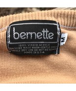 Vintage Bernette V Neck Sweater Tan Long Sleeve Mens M - £15.56 GBP