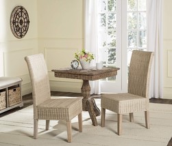 Safavieh Home Collection Arjun Grey Wicker 18-Inch Dining Chair - £240.59 GBP