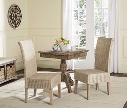 Safavieh Home Collection Arjun Grey Wicker 18-Inch Dining Chair - £240.29 GBP