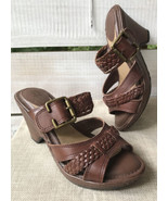 Strictly Comfort Women&#39;s 6 M Brown Sandals Leather Wedge 3 1/4&quot; Heel Sho... - $26.77 CAD