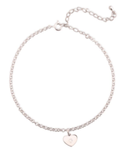 Heart Anklet With Intial: Rose Gold, 24K Gold Plating, Sterling Silver - £87.92 GBP
