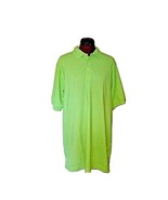 HARRITON Polo Shirt Lime Green Men Easy Blend AquaGuard Side Split Size ... - £14.26 GBP