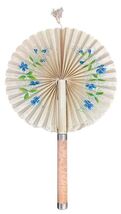 Antique Cockade Chinois Foldable Fan Retracts Into Tube Floral Pattern - $98.99