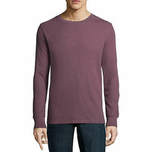 Arizona Men&#39;s Long Sleeve Crew Neck Thermal Top Shirt Plum MEDIUM New - £12.13 GBP