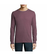 Arizona Men&#39;s Long Sleeve Crew Neck Thermal Top Shirt Plum MEDIUM New - $21.20 CAD