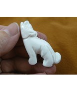 (Y-COY-ST-550) White Howlite COYOTE gemstone carving FIGURINE stone gem ... - $260.04 MXN