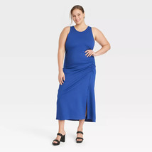 A New Day Women&#39;s Blue Sleeveless Ponte Racerback Midi Dress - Plus Size... - $16.46