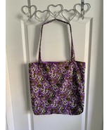 Handmade by PZQUILTS  Reversible Large Tote Bag with Purple and White Flowers - $21.95