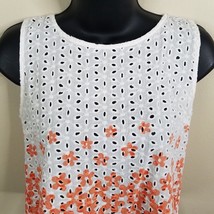 Fifty Street Shirt Womens Medium Crop Top Eyelet Lace Sleeveless Shirt O... - $8.79