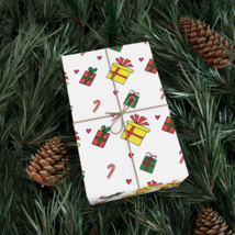Yellow, Red, and Green Wrapped Presents, Gift Wrap Paper, Eco-Friendly - $12.00