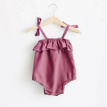 Summer Cotton Romper for Baby Girls: Ruffle Strap Design 3-24M - £8.50 GBP