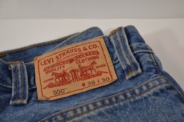 Levis 550 Blue Jeans Denim Relaxed Fit Student Red Tab 38x30 Medium Wash - £18.85 GBP