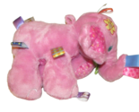 Taggies Pink elephant plush jingle rattle baby girl soft toy flower butt... - $10.39