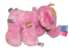 Taggies Pink elephant plush jingle rattle baby girl soft toy flower butt... - £8.17 GBP