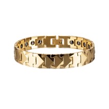Let male 12mm arrow wristband magnetic bracelet men benefits gold chain energy hematite thumb200