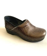 Dansko 40 Nursing Clogs Shoes Size US 9-9.5 Embossed Floral Tooled Brown... - £27.40 GBP