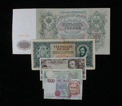 European Nations 5-Notes Lot Austria Hungary Italy Russia - £39.52 GBP