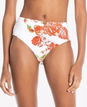 $59 Rachel Roy Floral Stretch Lined Bikini Moderate Coverage Bottom White Medium - £19.96 GBP