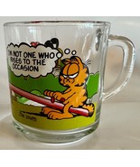 McDonalds 1978 GARFIELD Glass Mug ~ I&#39;M NOT ONE WHO RISES TO THE OCCASION! - £10.18 GBP