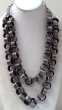 Modernist Chunky Coil Links Silver-Tone Necklace By Rj Graziano - £59.73 GBP