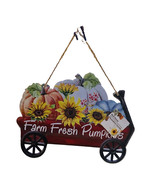 Metal Hanging Plaque Farm Fresh Pumpkins 9 Tall - $426.35 MXN