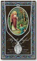 St. Raphael Necklace with Embossed Picture Folder and Two Free Prayer Cards - £14.02 GBP