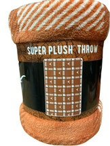 Texas Longhorns 55&quot; by 85&quot; Plush Micro Raschel Plaid Pattern Throw Blank... - $27.15