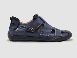 Kcr Group Men&#39;s Leather Sandals Blue - $65.00