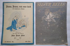 Christmas Sheet Music Jesus Rest Your Head 1944 Silver Bells 1950 Holida... - $21.85