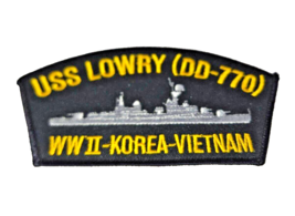 Uss Lowry DD-770 Patch Wwii Korea Vietnam Destroyer Us Navy Espirito Santo - $12.59