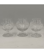 Set Of 3 Brandy Glasses Pinwheel Star Cuts Starburst Foot 3.5” - $50.00