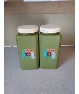 Bee Plastics 1960s Vintage Canisters  Flour Sugar Avocado Green Kitchen  - $263.54 MXN