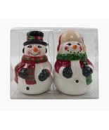 Vintage Snowman Salt Pepper Shaker Set Primitive Winter Christmas Table ... - £11.67 GBP