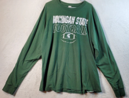 NCAA Michigan State Spartans Hanes T Shirt Mens XL Green Cotton Logo Football - $12.17